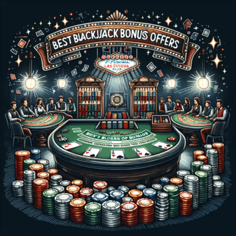 Online Blackjack table with cards and chips